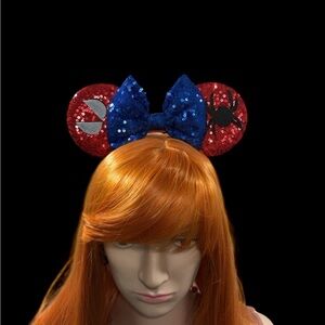 Disney Red and Blue Sequin Spider Ears